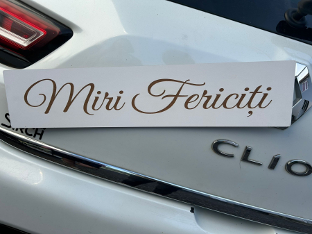 Nuntă Botez Aniversare - Set 2 plăcuțe din lemn gravate la laser,pentru nuntă,cu textul miri fericiți