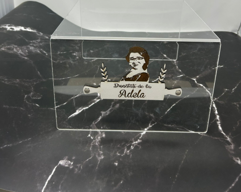 HoReCa - Suport pentru prăjituri cu logo personalizat,din plexiglas