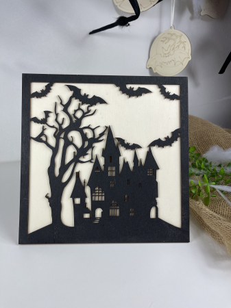 Produse decorative - Tablou Castelul bantuit ,,Hallowen''
