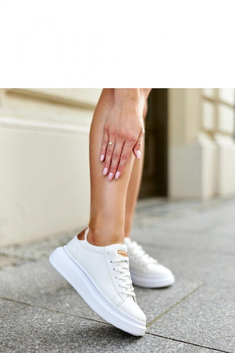 Sneakersi albi dama cu talpa groasa Ivalu – stil modern si confort [4]