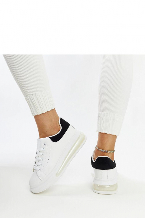 Adidași albi Zrina - Pantofi sport dama, talpă înaltă, confortabili și moderni [4]
