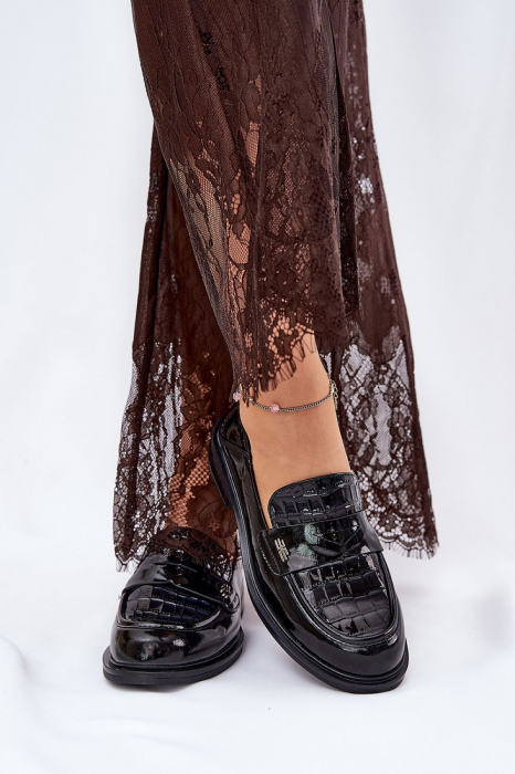 Mocasini Negri Femei Piele Naturală Toc Plat Eleganți [3]