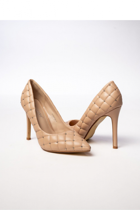 Pantofi eleganți LUMORA NUDE cu toc subțire și detalii metalice [4]