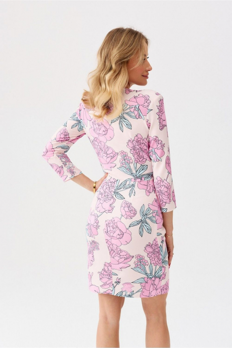 Rochie mini Odetta cu imprimeu floral și mâneci 3/4 [4]