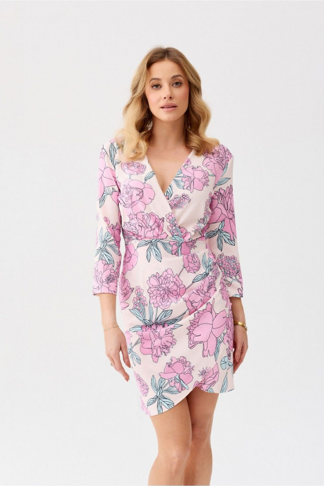 Rochie mini Odetta cu imprimeu floral și mâneci 3/4 [3]