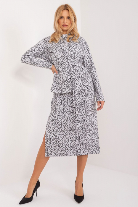 Set elegant femei – Rochie midi fără mâneci și sacou din bumbac, ideal pentru birou și ocazii speciale [4]