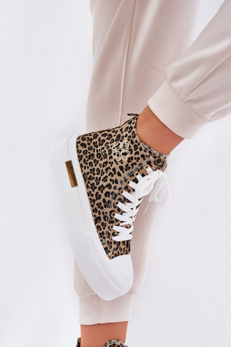 Teniși dama imprimeu leopard cu platformă cauciucată [2]