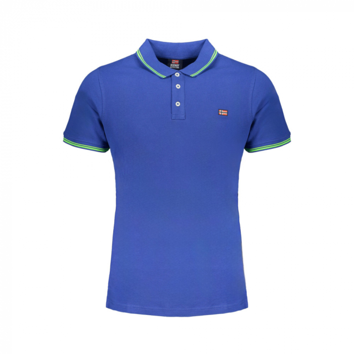 Tricou polo din bumbac bărbați Norway 1963 albastru [1]