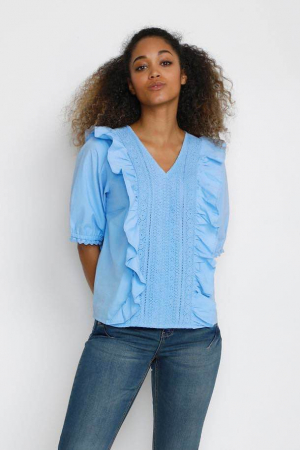 Bluză femei Crhumla albastra din bumbac [3]