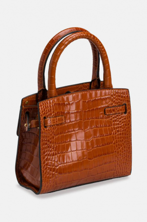 Geantă Guess damă maro coniac textură croco detalii aurii [1]
