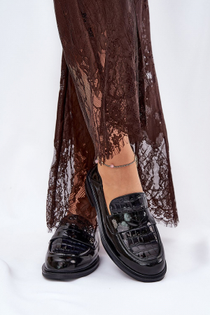 Mocasini Negri Femei Piele Naturală Toc Plat Eleganți [2]