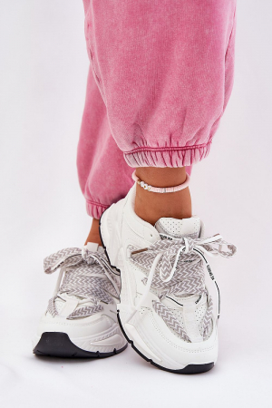 Încălțăminte - Pantofi sport dama, stil modern, talpă de spumă, șireturi duble