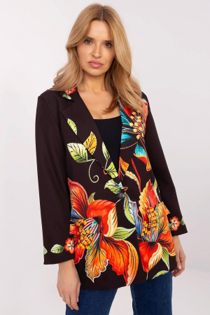 Femei - Sacou casual femei imitație de jeans cu imprimeu floral