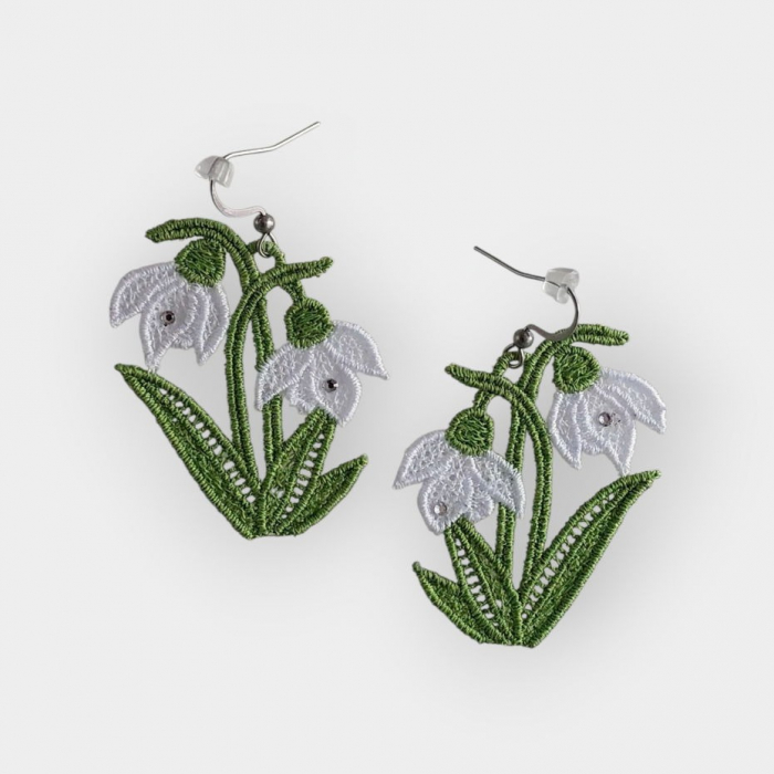 Cercei Ghiocei cu Cristale Handmade Delicati si Eleganti [4]