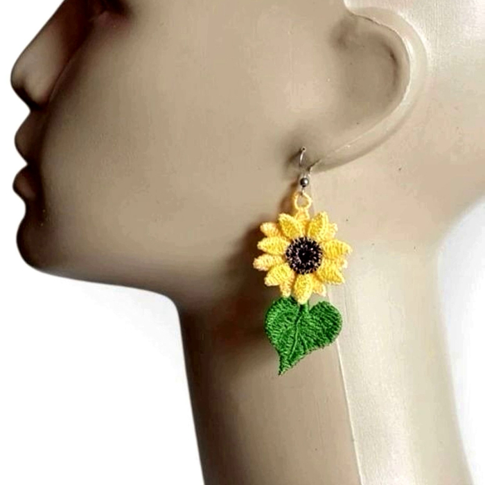 Cercei Floarea Soarelui cu Frunza [2]