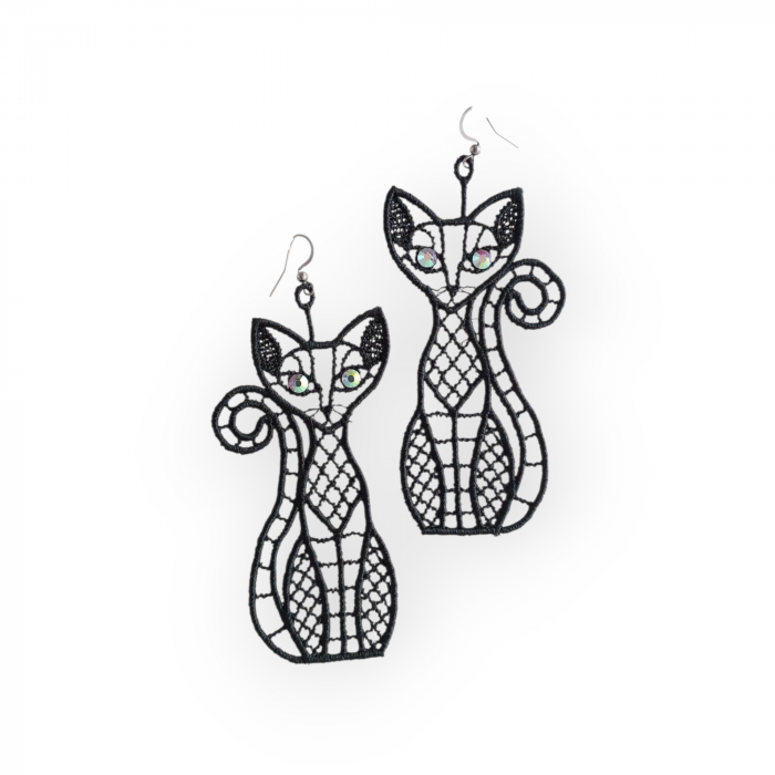 Cercei Pisica cu Cristale Handmade Jucausi si Eleganti [4]