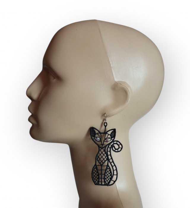 Cercei Pisica cu Cristale Handmade Jucausi si Eleganti [2]