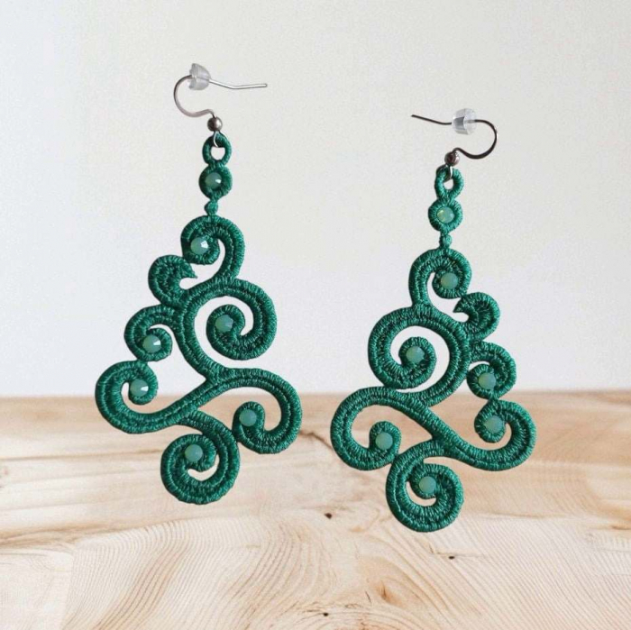 Cercei Spiral Celtici Turcoaz handmade bijuterii rocrist [4]