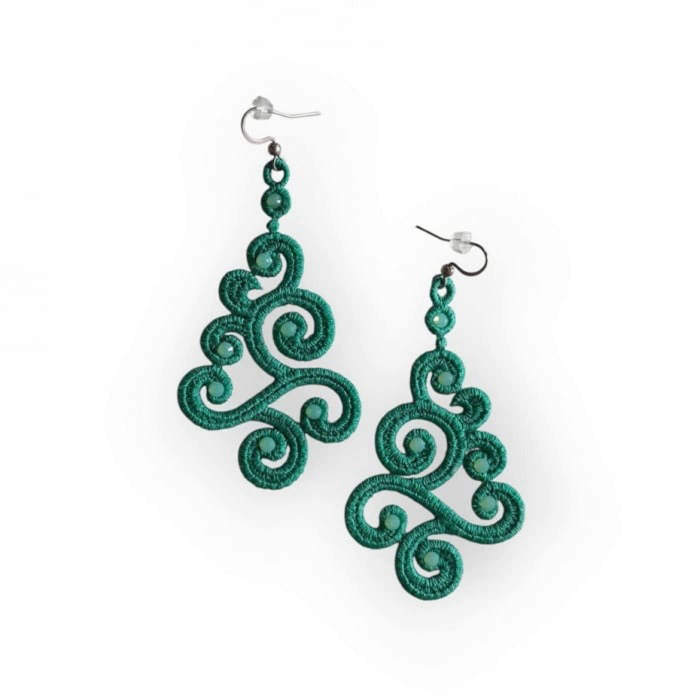 Cercei Spiral Celtici Turcoaz handmade bijuterii rocrist [2]