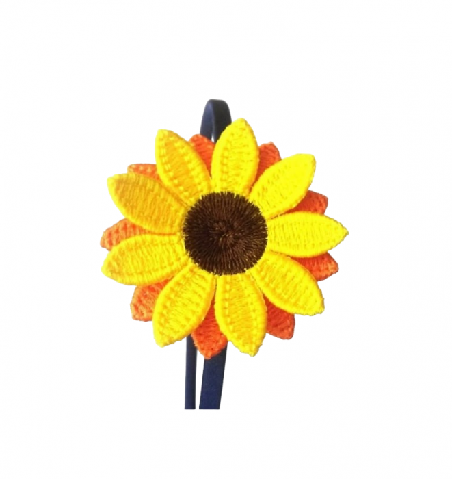 Cordeluta cu Floarea Soarelui 3D Handmade Vesela si Boho [2]