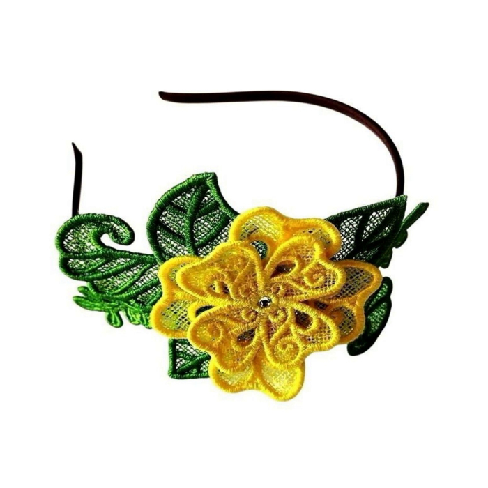 Cordeluta de Par cu Floare Volumetrica si Cristal [2]