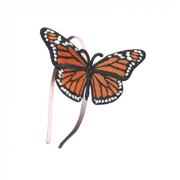 Cordeluta cu Fluture Monarh Brodat Handmade Elegant si Boem [2]
