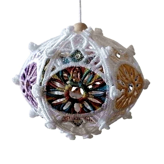 Globulet 3D Alb cu Degrade si Cristale [2]