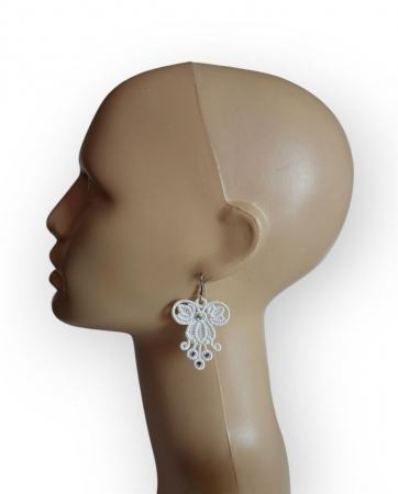 Cercei Albi Sparkle cu Cristale Eleganti [2]