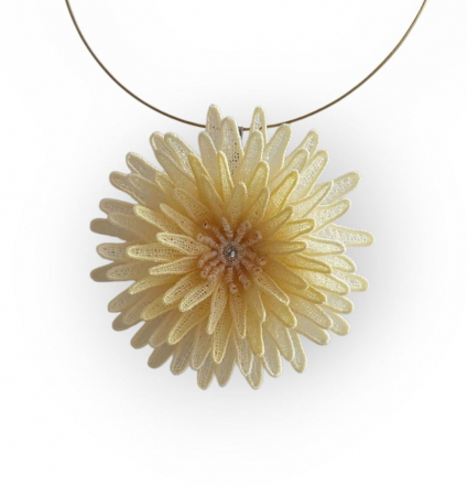 Colier Crizantema Floare 3D Bijuterie Handmade Eleganta [1]