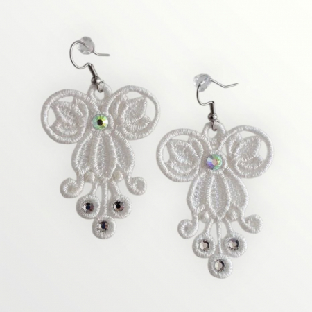 Cercei Albi Sparkle cu Cristale Eleganti [1]