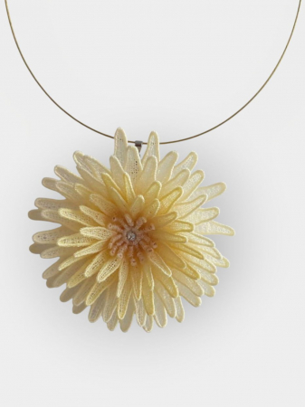 Coliere - Colier Crizantema Floare 3D Bijuterie Handmade Eleganta