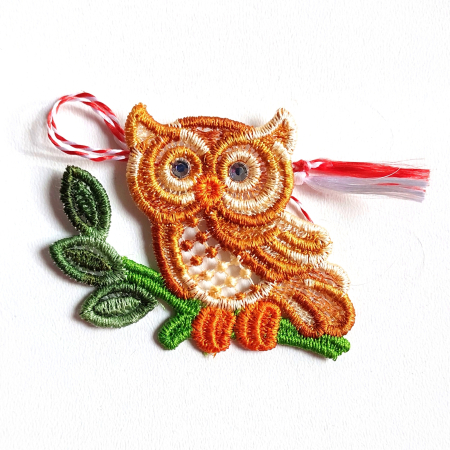 Brose - Brosa Bufnita Maro Degrade cu Cristale