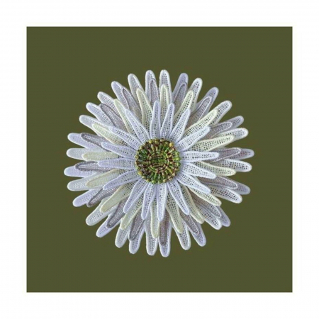 Brose - Brosa Crizantema 3D Brodata Manual – Accesoriu Floral Elegant Handmade