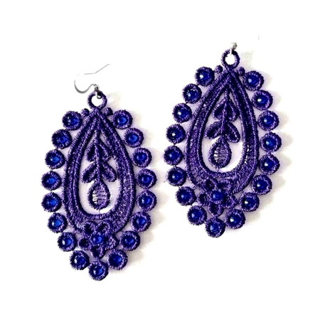 Cercei Candelabru Mov cu Cristale [2]