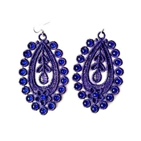 Cercei - Cercei Candelabru Mov cu Cristale