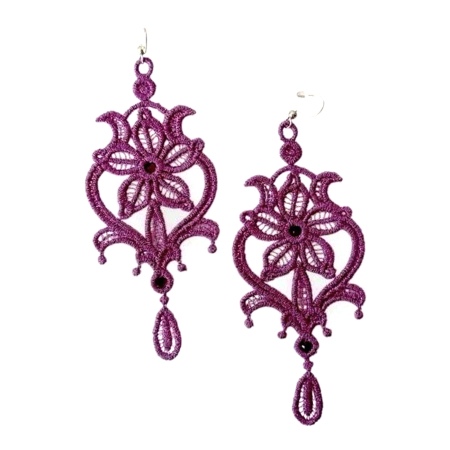 Cercei - Cercei Chandelier Mov cu Cristale