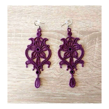 Cercei Chandelier Mov cu Cristale [1]