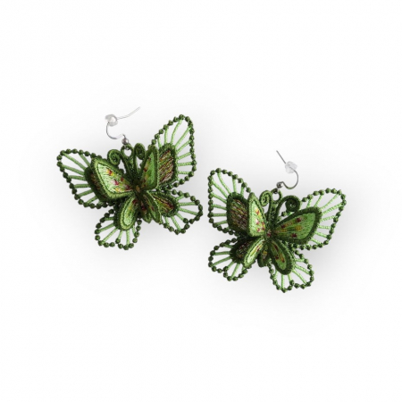 Cercei - cercei-fluturi-3d-verde-brodati-handmade.jpg