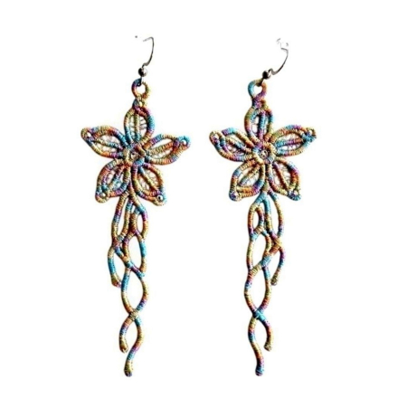 Cercei - Cercei Lungi Floare cu Cristale