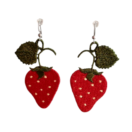 Cercei - Cercei Capsuni Brodate