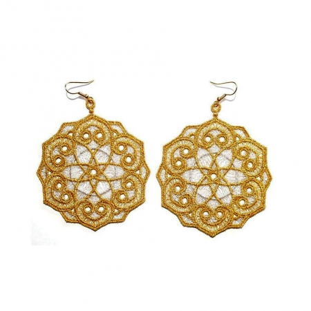 Cercei - Cercei Mandala Brodata Handmade Boho – Accesoriu Artistic si Spiritual