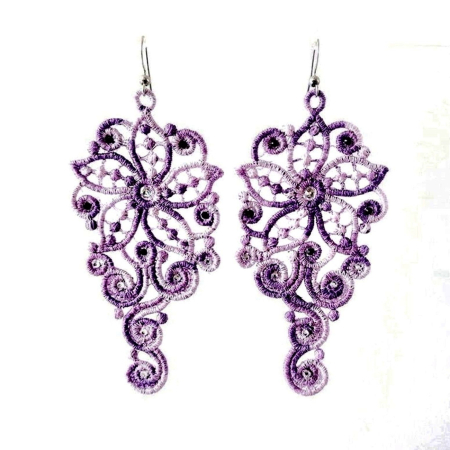 Cercei - Cercei Mov Degrade cu Cristale