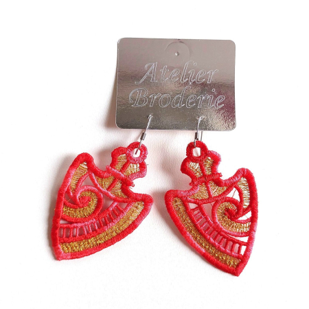 Cercei - Cercei Rosu Degrade cu Auriu