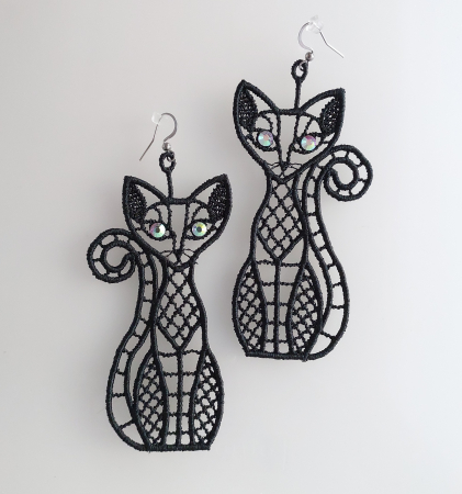 Cercei - Cercei Pisica cu Cristale Handmade Jucausi si Eleganti