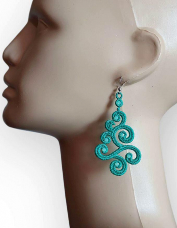 Cercei - Cercei Spiral Celtici Turcoaz handmade bijuterii rocrist