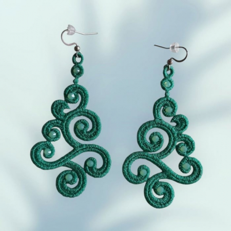 Cercei Spiral Celtici Turcoaz handmade bijuterii rocrist [2]