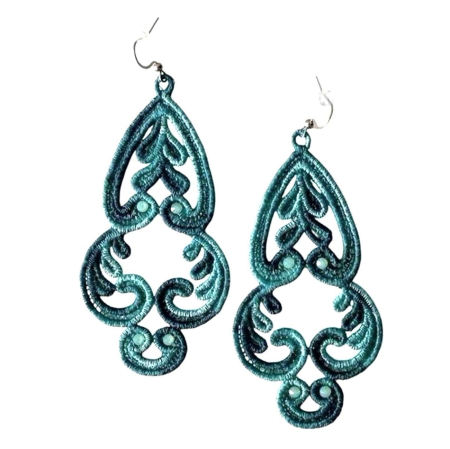 Cercei Turcoaz Degrade cu Cristale