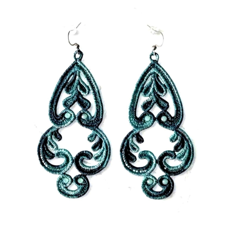 Cercei Turcoaz Degrade cu Cristale [1]