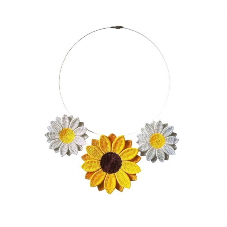Colier Floarea-Soarelui si Margarete Handmade Floral Colorat [1]