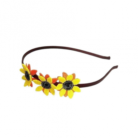 Cordelute par - Cordeluta cu Flori Mici de Floarea Soarelui Handmade Vesela si Boho